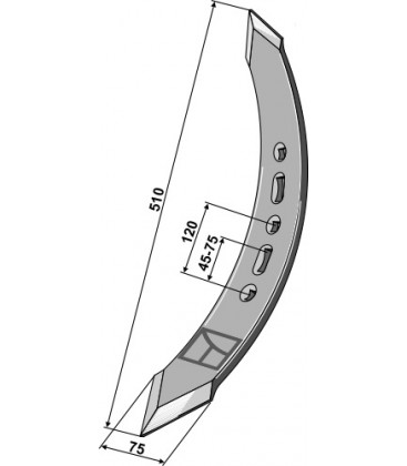 Twisted stubble point - left model