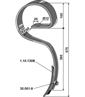 Harrow tine with share