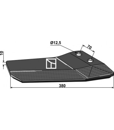 Replacement wings - hard metal faced - back side - right