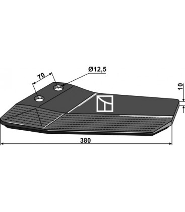 Replacement wings - hard metal faced - back side - left