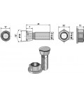 Plough bolt M14x2x34 with collar nut