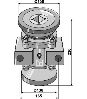 Bearing compl. for 40x40 square shaft