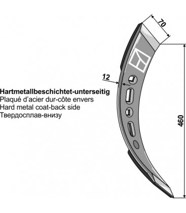 Point SK turned right - hard metal faced