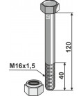 Bolt with self-locking nut - M16x1,5