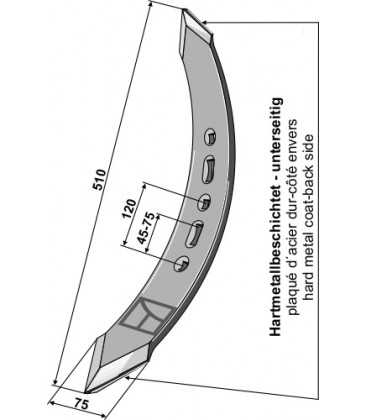 Twisted stubble point - left model