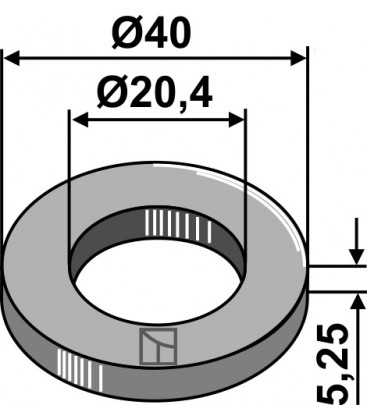 Washer Ø40x5,25xØ20,4