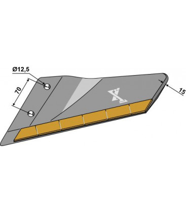 Replacement wing - Hard metal - left