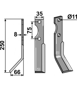 Rotary tine, left model