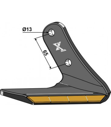 Replacement wing Hard metal - right