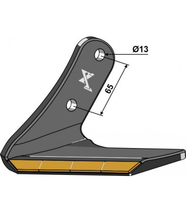 Replacement wing Hard metal - left