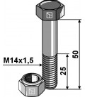 Hexagon bolt M14x1,5x50 with self-locking nut