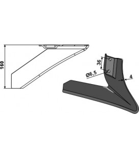 Angled wing share - right