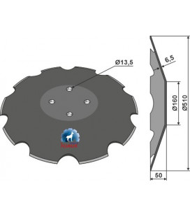 Notched disc Ø510x6,5