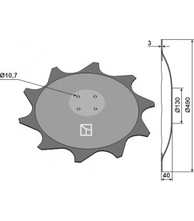 Crop protector disc - right