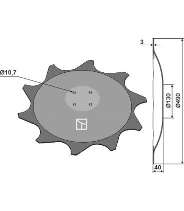 Crop protector disc - right