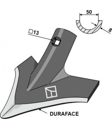 Sweep share 240mm - DURAFACE