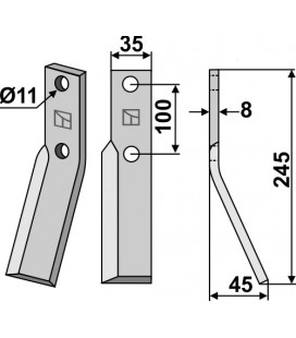 Rotary tine, right model