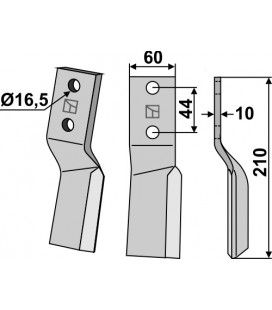 Rotary tine, right model