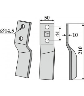 Rotary tine, right model