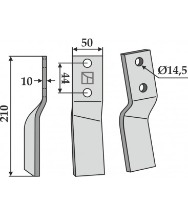 Rotary tine, left model