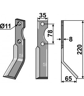 Rotary tine, right model