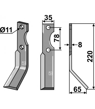 Rotary tine, right model