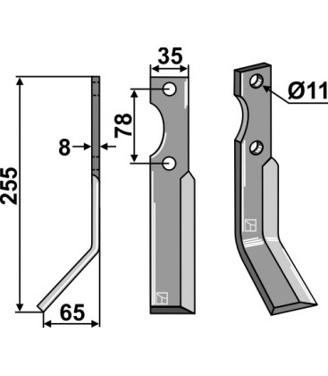 Rotary tine, left model