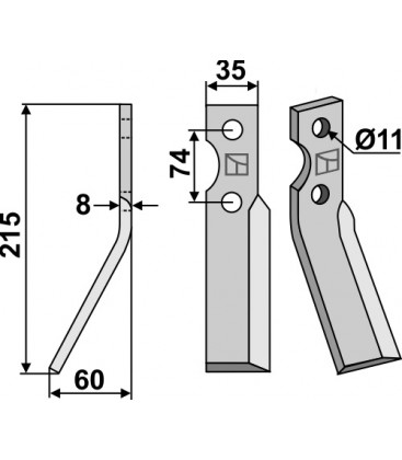 Rotary tine, left model