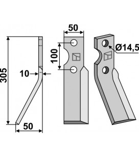 Rotary tine, left model