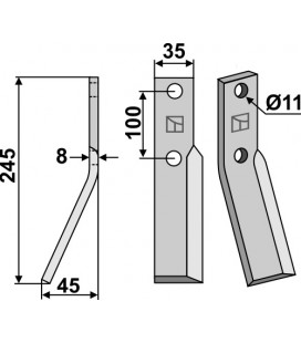 Rotary tine, left model