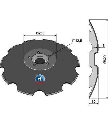 Notched disc - Ø620x6