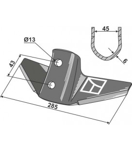 Stubble share for Kongskilde system