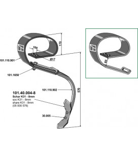 Spring tine for Kongskilde - Vibroflex