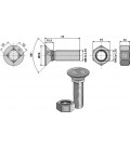 Plough bolt DIN 608 with hexagon nut