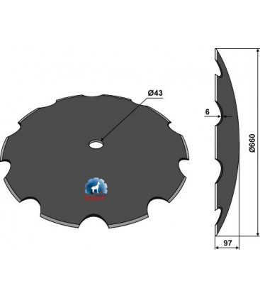 Notched disc Ø660x6