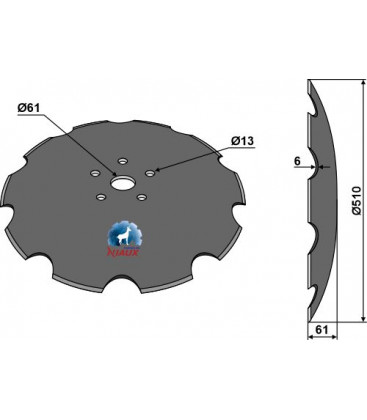 Notched disc - Ø510x6