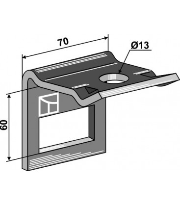 Clamp for tine 45 x 10