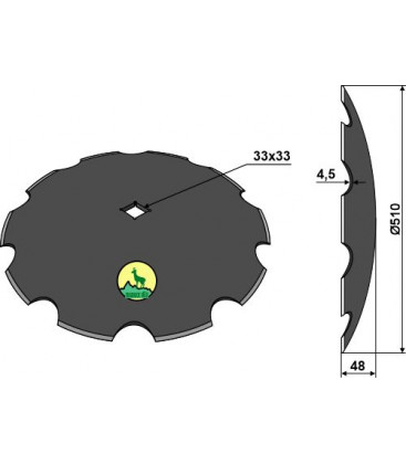 Notched disc Ø510x4,5