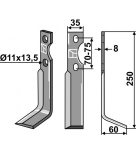 Rotary tine, right model