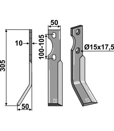 Rotary tine, left model