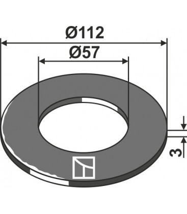 Spring washer - Ø112x3xØ57