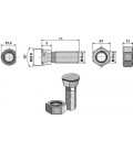 Plough bolt M16 x 2 x 75 with hexagon nut