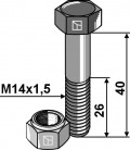 Hexagon bolt M14x1,5x40 with self-locking nut