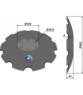 Notched disc with flat neck Ø462