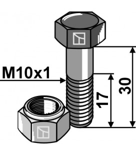 Hexagon bolt M10x1x30 with self-locking nut