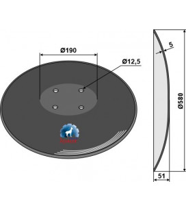 Plain disc with flat neck Ø580