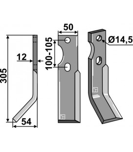 Rotary tine, left model