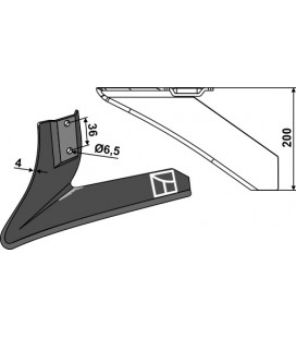 Angled wing share - left