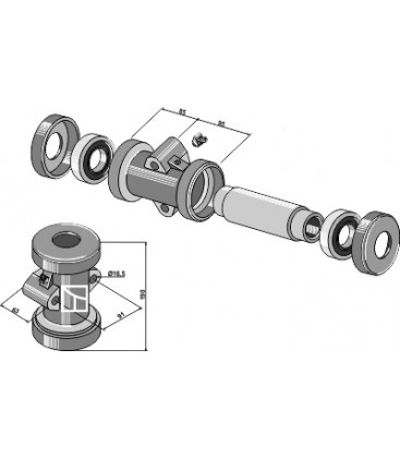 Bearing compl. for square shaft