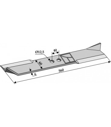 Mover-blade 560mm - right